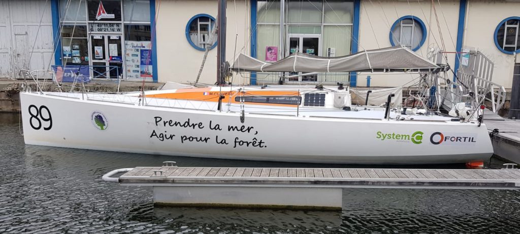 Bateau class40 Prendre la mer Agir pour la forêt - Mathieu Claveau - Fortil - System-c bioprocess au départe de la Normandy Race 2021