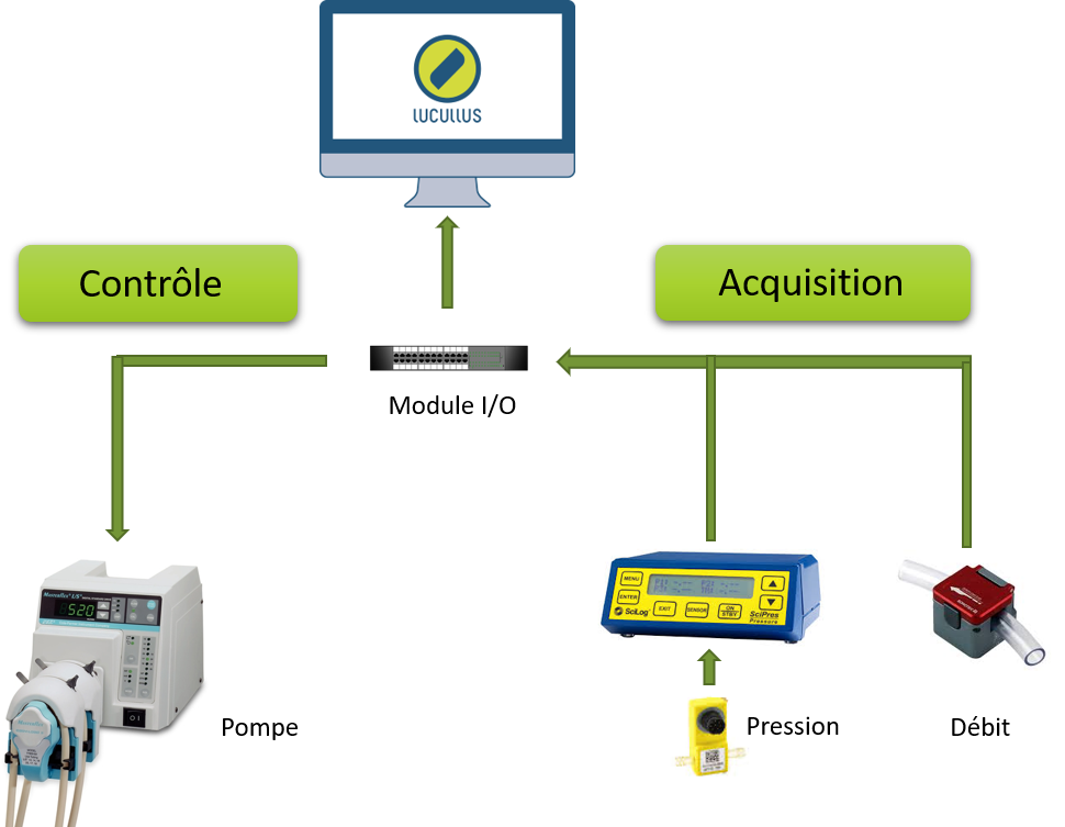 Lucullus - Contrôle pompe-Acquisition pression et débit - System-c bioprocess